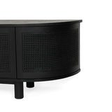 Indigo Whitley Cedar Entertainment Unit – Six Door – Black – Round End 3m