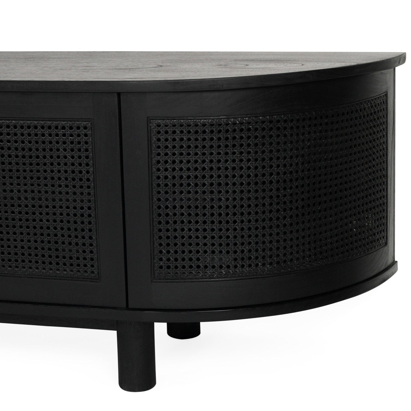 Indigo Whitley Cedar Entertainment Unit – Six Door – Black – Round End 3m