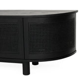 Indigo Whitley Cedar Entertainment Unit – Six Door – Black – Round End 3m