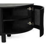Indigo Whitley Cedar Entertainment Unit – Six Door – Black – Round End 3m