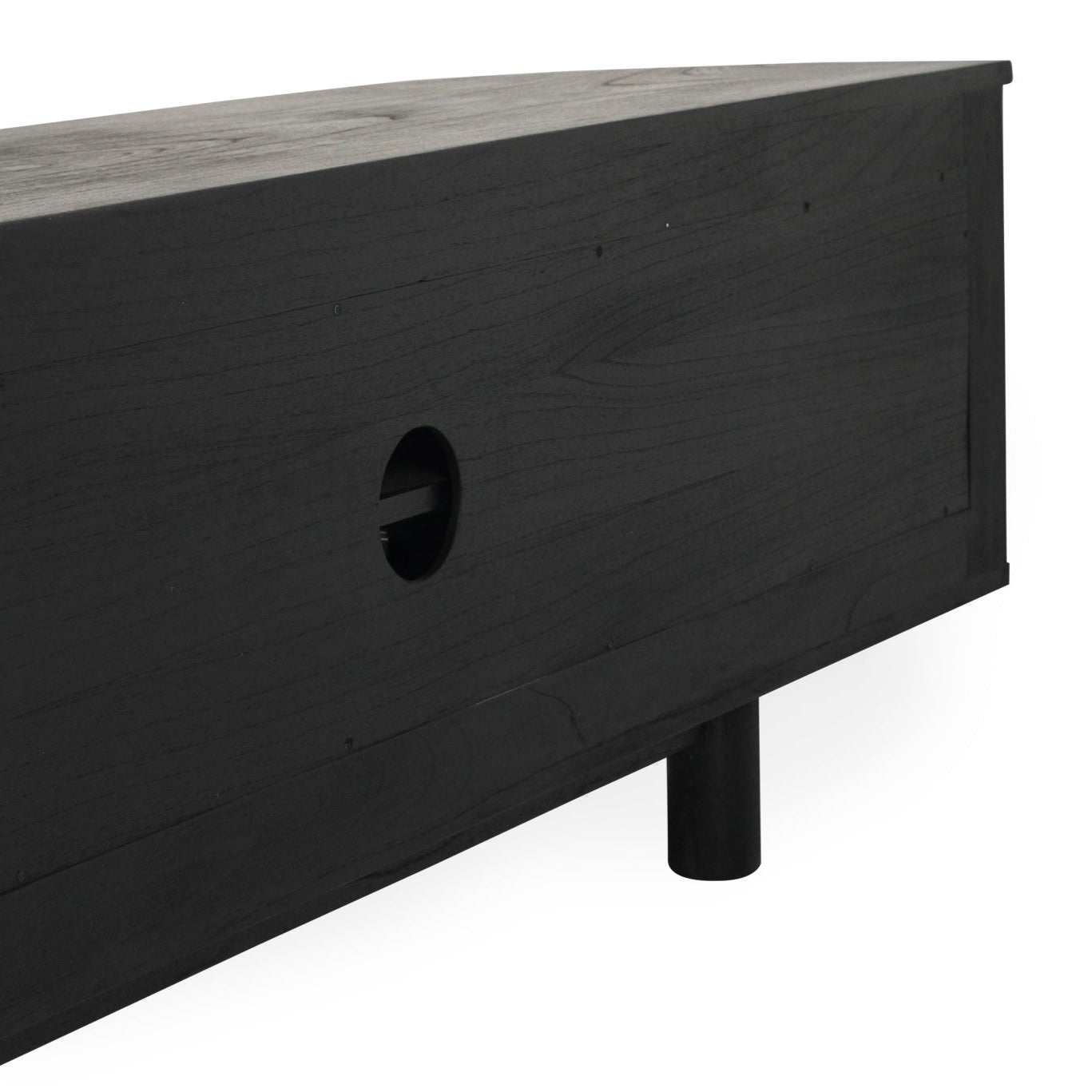 Indigo Whitley Cedar Entertainment Unit – Six Door – Black – Round End 3m