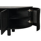 Indigo Whitley Cedar Entertainment Unit – Six Door – Black – Round End 3m