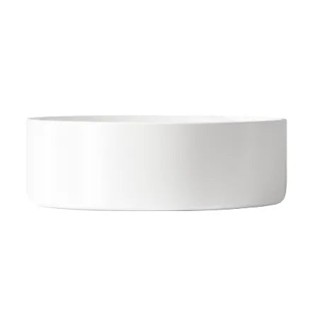 white bathroom above counter basin