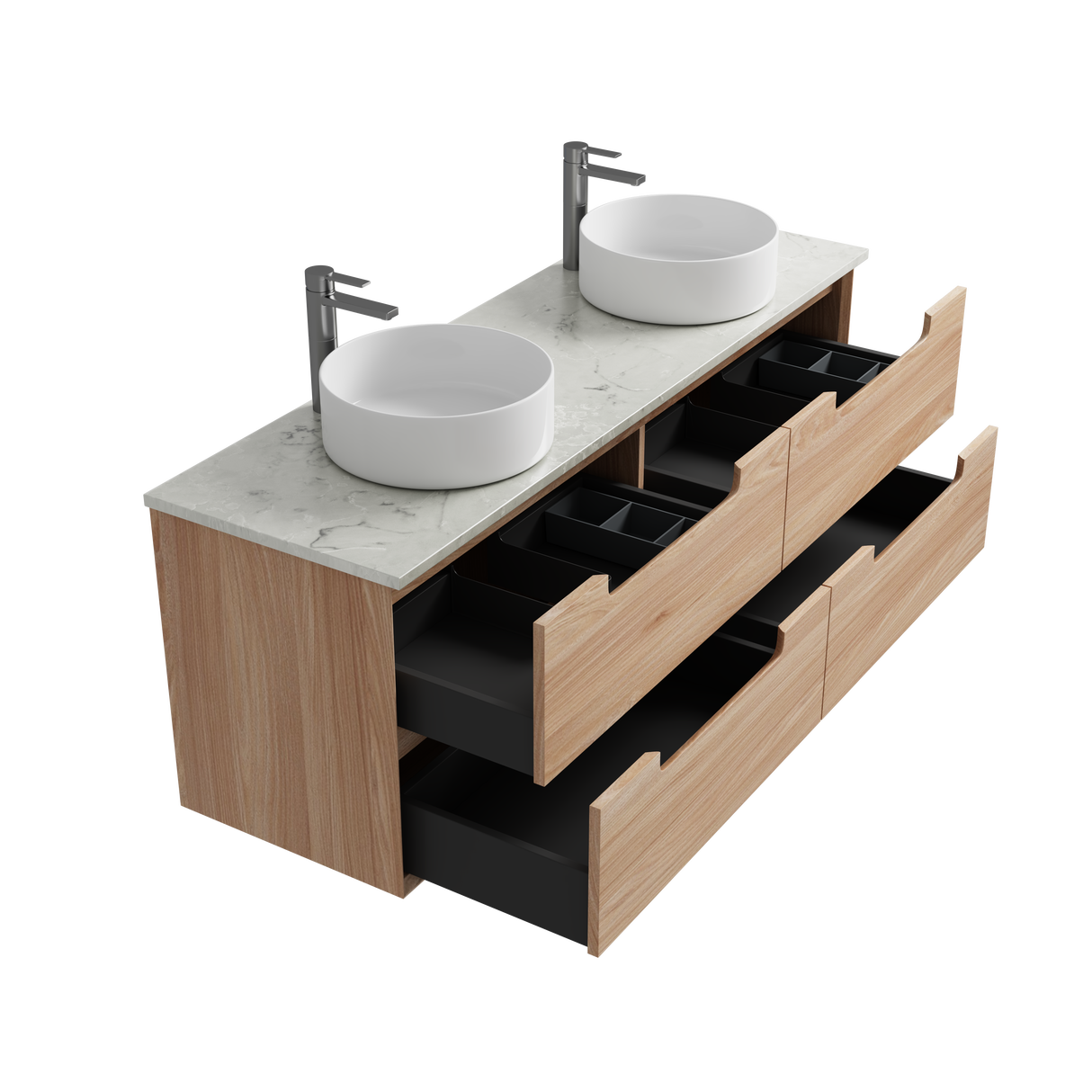 AINSLEY Wall Hung Vanity Mia Oak (All Sizes)