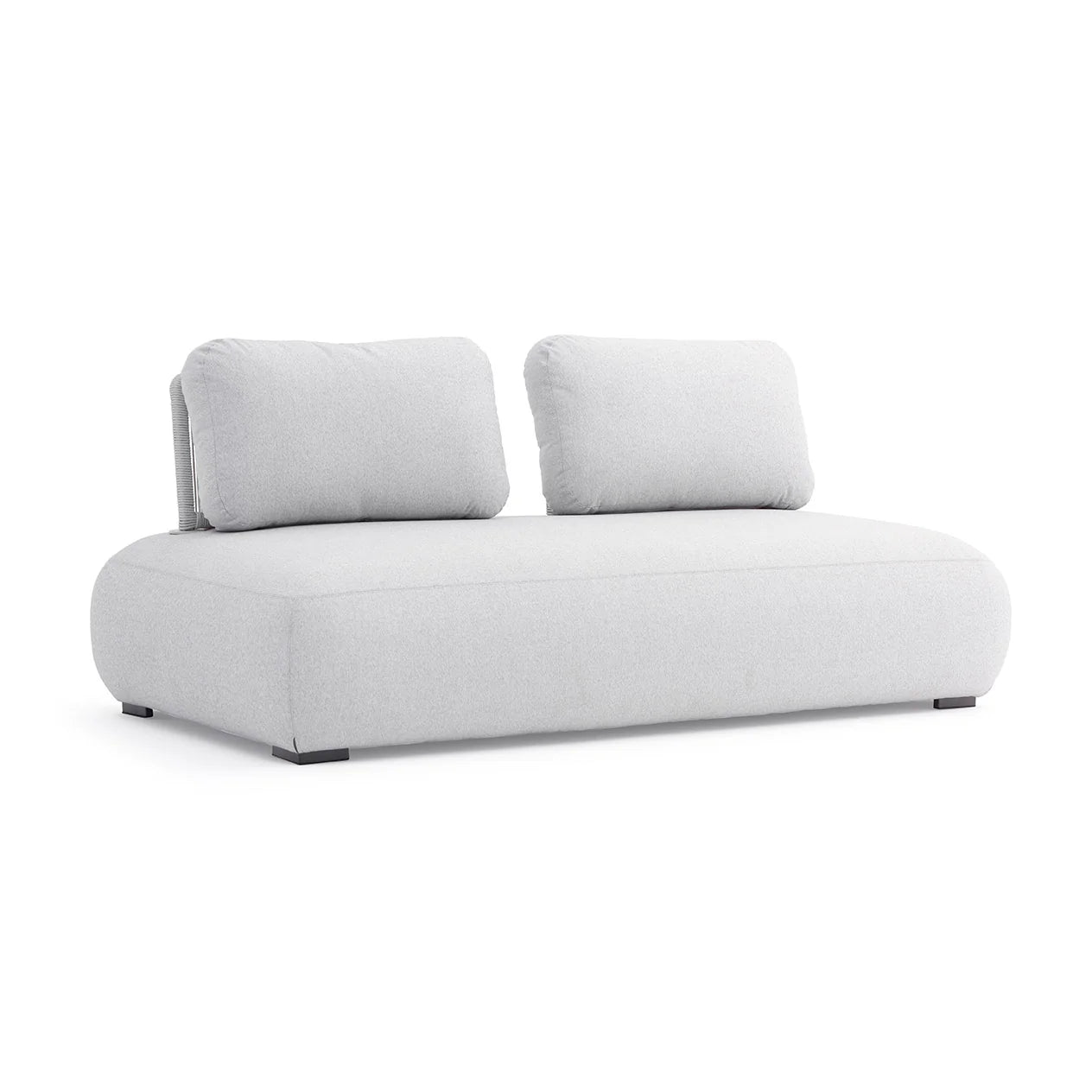 Iowa 2 Seater Outdoor Aluminium Upholstered Lounge in Charcoal/Light Grey