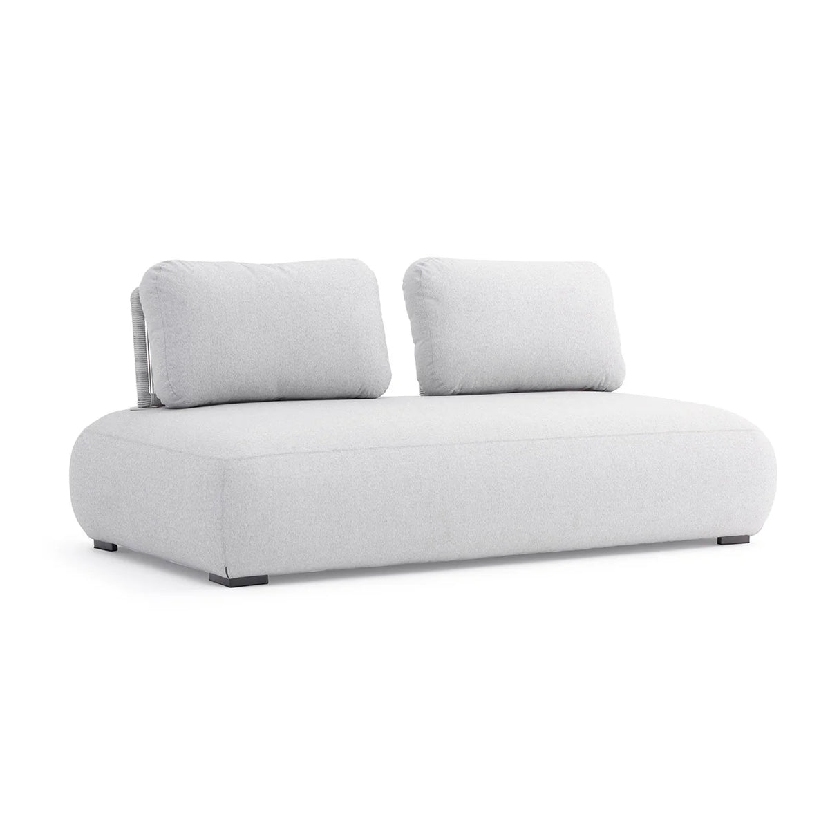 Iowa 2 Seater Outdoor Aluminium Upholstered Lounge in Charcoal/Light Grey