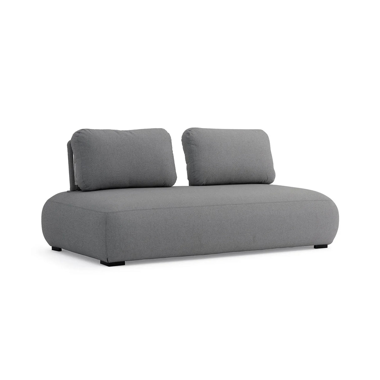 Iowa 2 Seater Outdoor Aluminium Upholstered Lounge in Charcoal/Light Grey