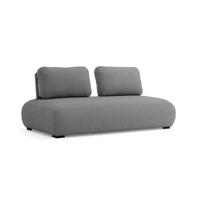 Iowa 2 Seater Outdoor Aluminium Upholstered Lounge in Charcoal/Light Grey
