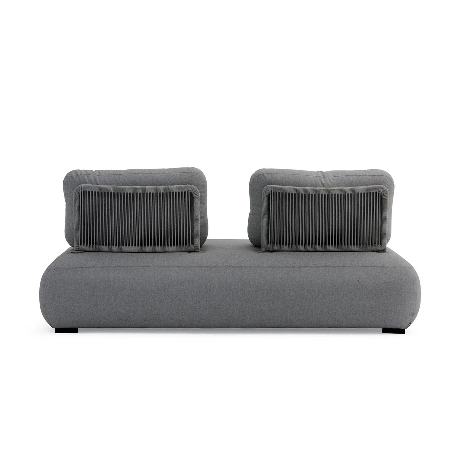 Iowa 2 Seater Outdoor Aluminium Upholstered Lounge in Charcoal/Light Grey