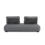 Iowa 2 Seater Outdoor Aluminium Upholstered Lounge in Charcoal/Light Grey