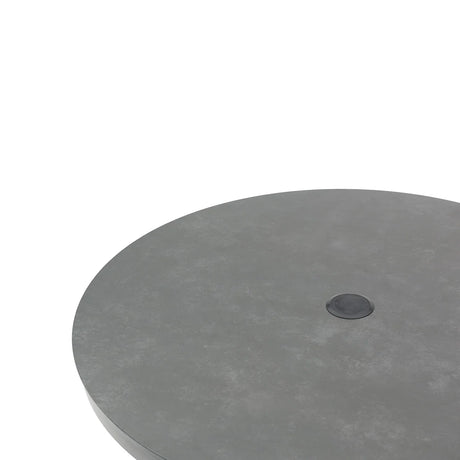 Iowa Outdoor Aluminium Round Dining Table with High-pressure Laminate Top in Charcoal/Teak Look