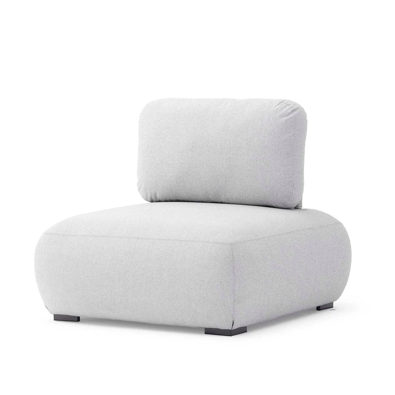 Iowa Outdoor Aluminium Upholstered Armless Chair in Charcoal/Light Grey/Mustard