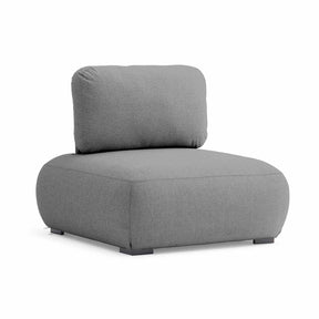 Iowa Outdoor Aluminium Upholstered Armless Chair in Charcoal/Light Grey/Mustard