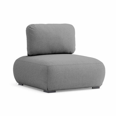 Iowa Outdoor Aluminium Upholstered Armless Chair in Charcoal/Light Grey/Mustard