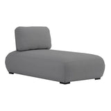Iowa Outdoor Aluminium Upholstered Chaise Lounge in Charcoal/Light Grey