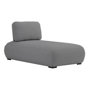 Iowa Outdoor Aluminium Upholstered Chaise Lounge in Charcoal/Light Grey