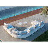 Iowa Outdoor Aluminium Upholstered Chaise Lounge in Charcoal/Light Grey