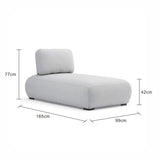 Iowa Outdoor Aluminium Upholstered Chaise Lounge in Charcoal/Light Grey