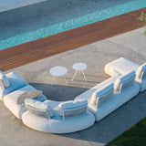Iowa Outdoor Aluminium Upholstered Corner Lounge in Charcoal/Light Grey