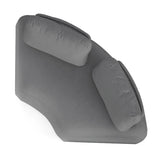 Iowa Outdoor Aluminium Upholstered Corner Lounge in Charcoal/Light Grey