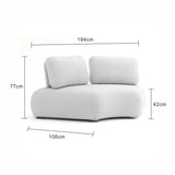 Iowa Outdoor Aluminium Upholstered Corner Lounge in Charcoal/Light Grey