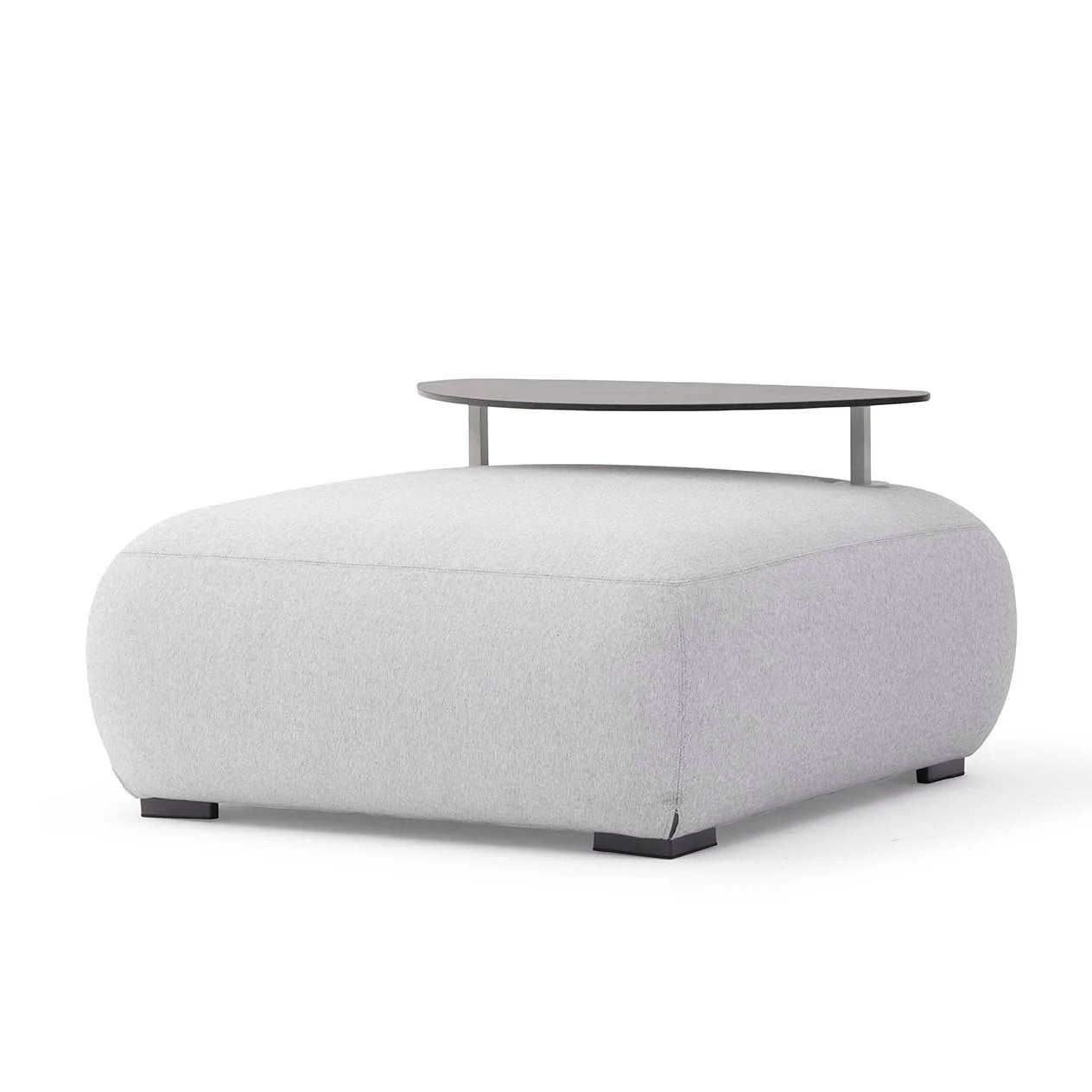 Iowa Outdoor Aluminium Upholstered Ottoman in Charcoal/Light Grey