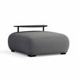 Iowa Outdoor Aluminium Upholstered Ottoman in Charcoal/Light Grey