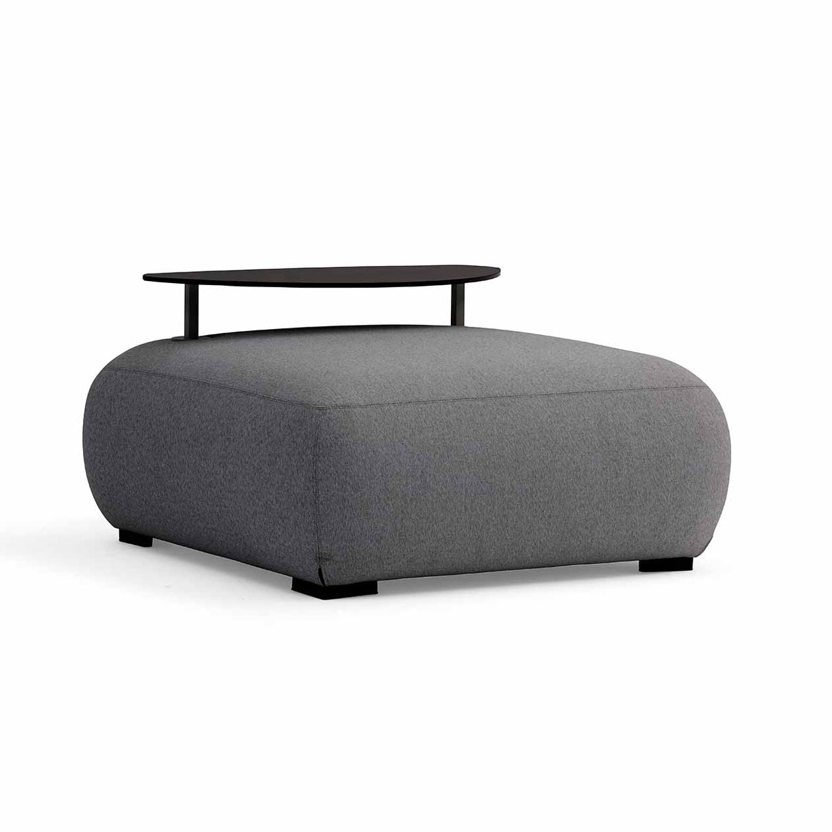 Iowa Outdoor Aluminium Upholstered Ottoman in Charcoal/Light Grey