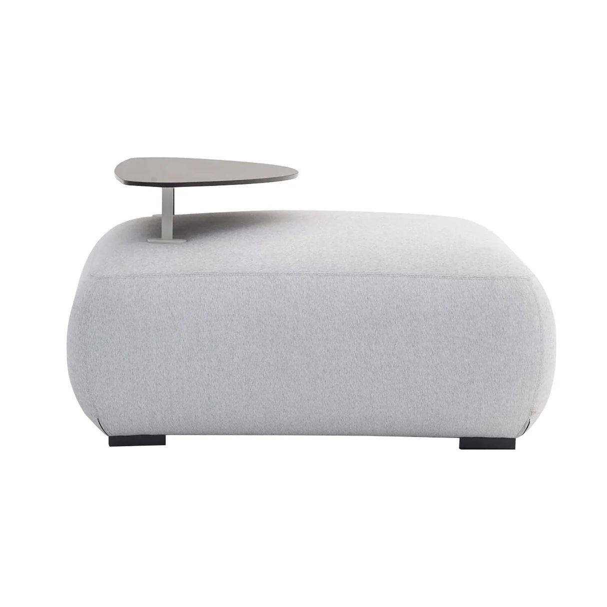 Iowa Outdoor Aluminium Upholstered Ottoman in Charcoal/Light Grey
