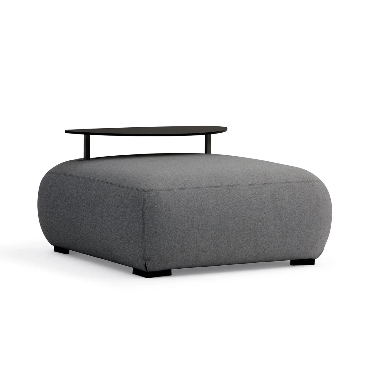Iowa Outdoor Aluminium Upholstered Ottoman in Charcoal/Light Grey