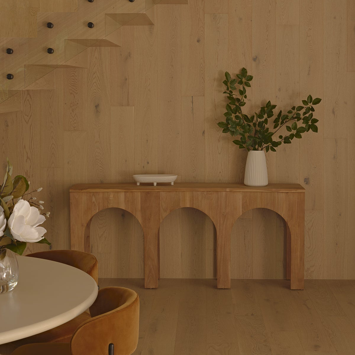 Ivy Console Teak Table – Triple Arch