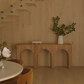 Ivy Console Teak Table – Triple Arch