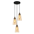 JEREZ: Bronze Amber/ Smokey Black Ellipse Glass Flat Top Pendant Lights