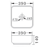 Eden Countertop Basin (Square: 390x390x140mm)