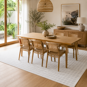 Jade Geometric Shapes Cream Grey Rug - JADE005