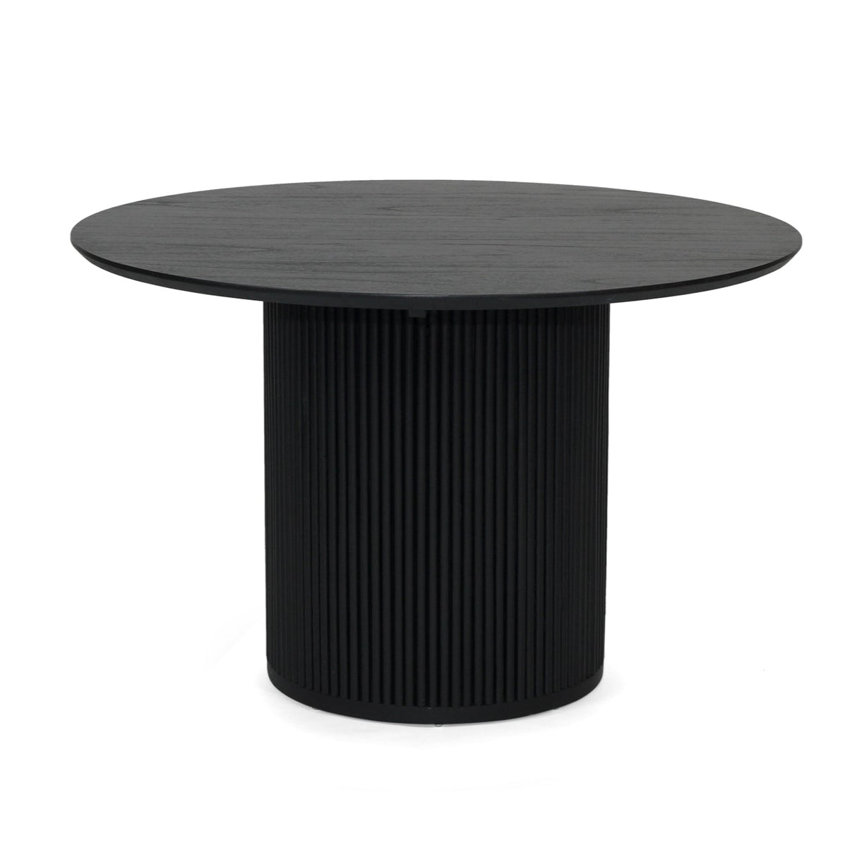 Jasper Round Teak Dining Table – 1.2m – Black