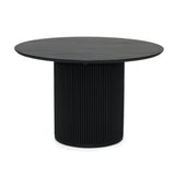 Jasper Round Teak Dining Table – 1.2m – Black