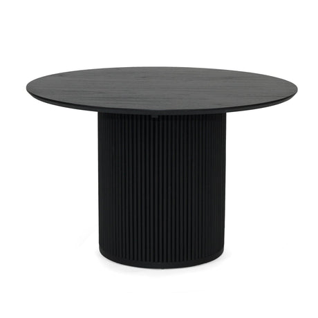 Jasper Round Teak Dining Table – 1.2m – Black