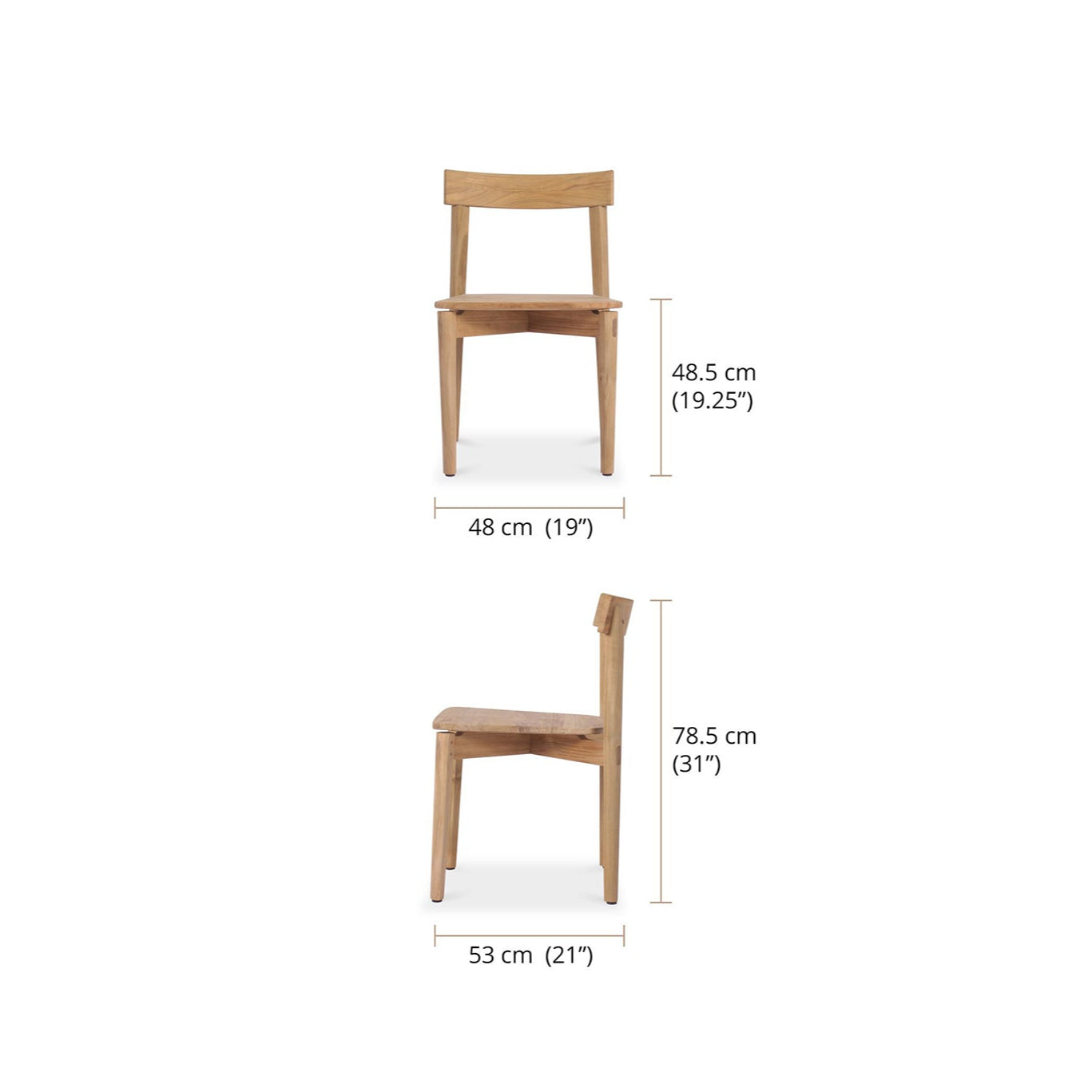 Judson Solid Teak Dining Chair- Natural