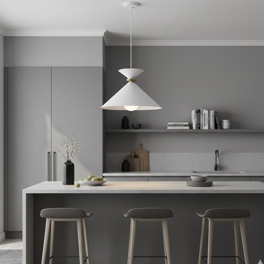 Julia Large 1 Light Pendant White