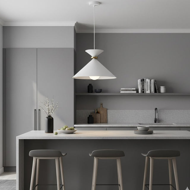 Julia Large 1 Light Pendant White