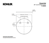 KOHLER Essential Round Framed Decorative Mirror