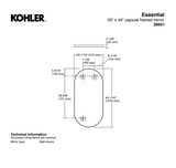 KOHLER Essential Capsule Framed Decorative Mirror