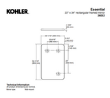 KOHLER Essential Rectangle Framed Decorative Mirror