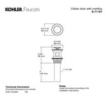 KOHLER Click-up 32mm Pop-up Waste
