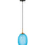 KATHAL: Interior Ellipse Glass Segmented with Brass Highlight Enclosed Pendant Lights