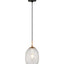 KATHAL: Interior Ellipse Glass Segmented with Brass Highlight Enclosed Pendant Lights