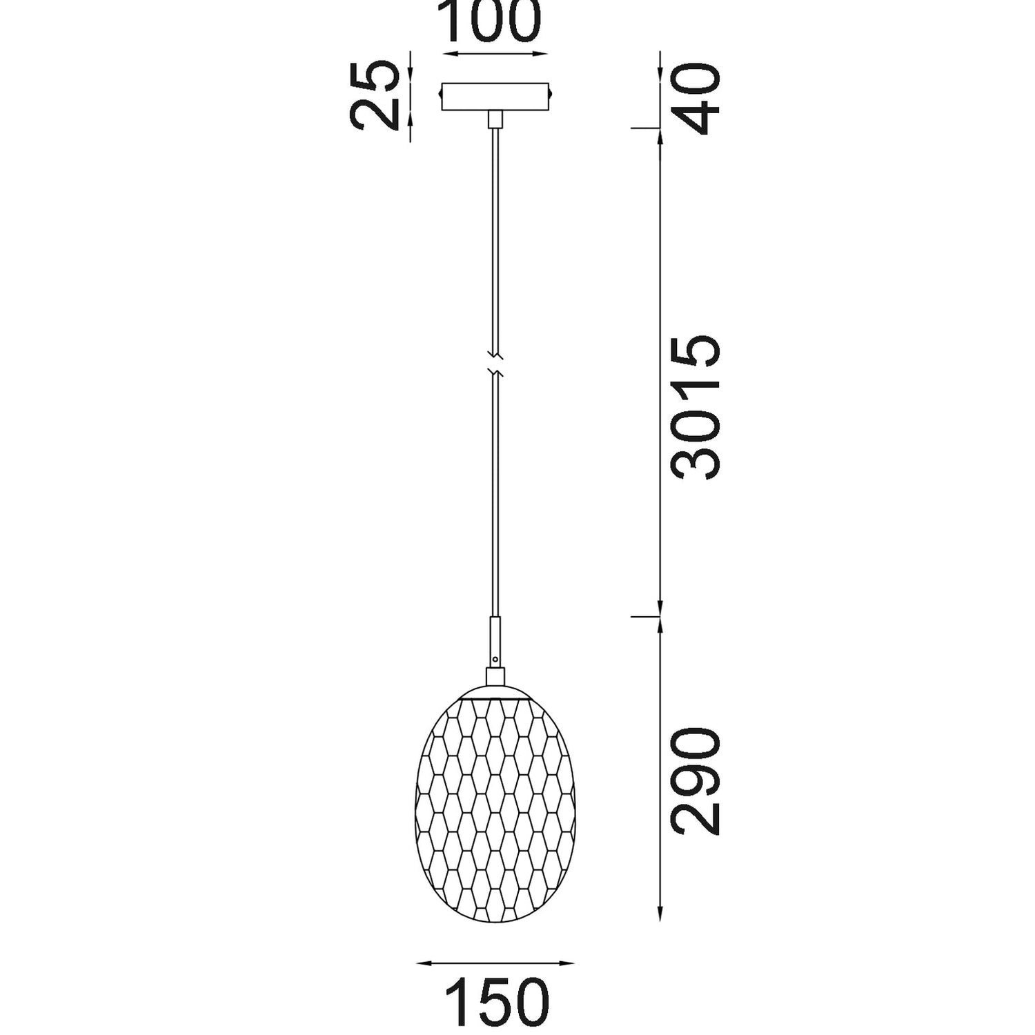 KATHAL: Interior Ellipse Glass Segmented with Brass Highlight Enclosed Pendant Lights
