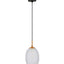 KATHAL: Interior Ellipse Glass Segmented with Brass Highlight Enclosed Pendant Lights
