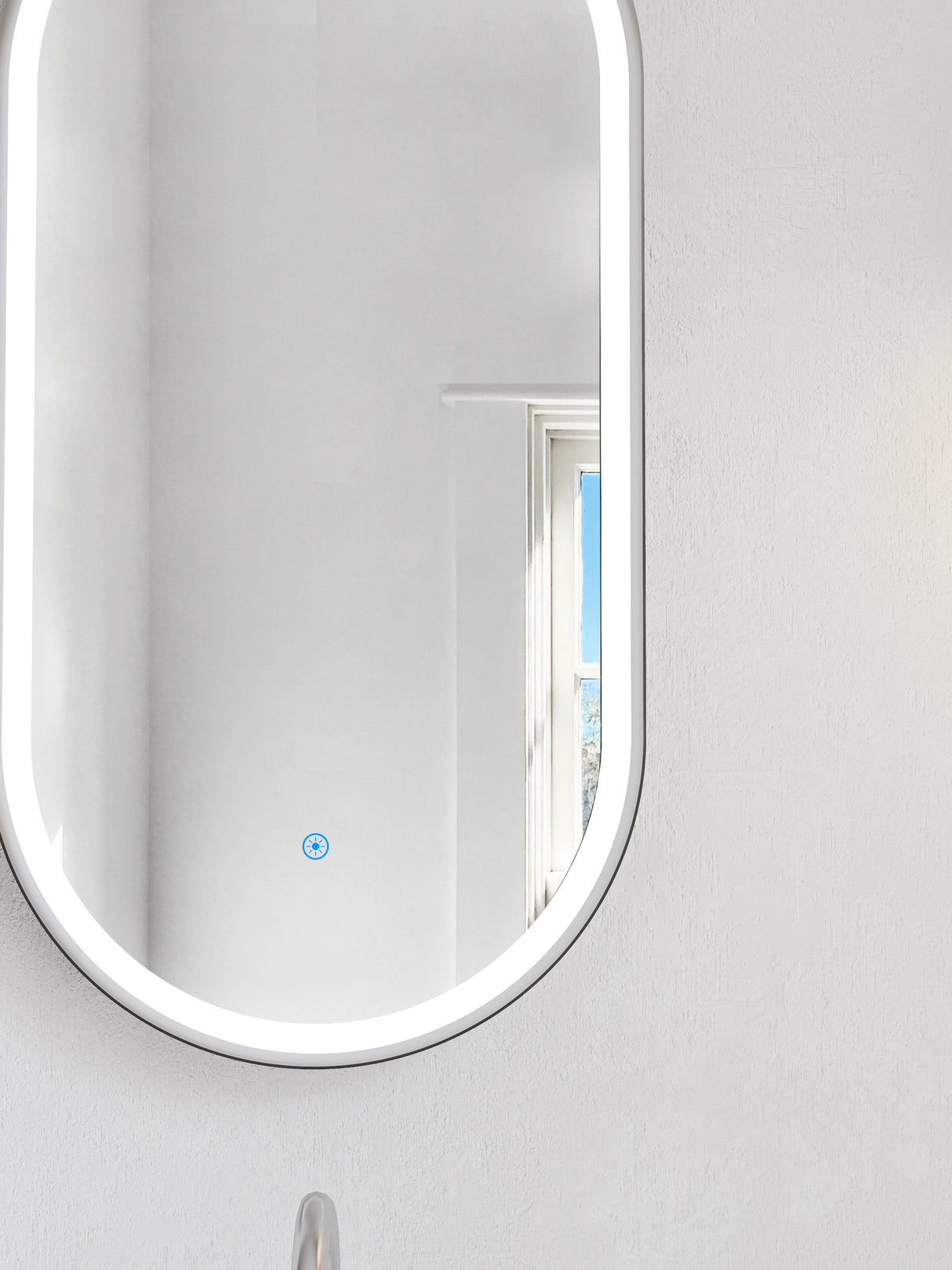 Firenze Oval Front-Lit LED Frosted Mirror (450x900mm)